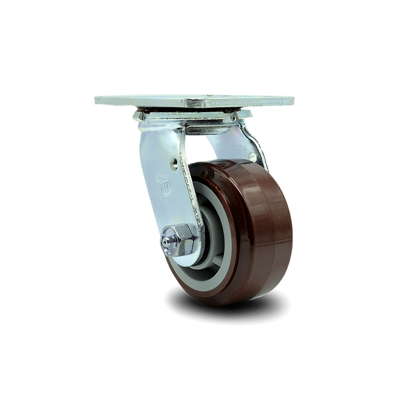 Service Caster 4 Inch Polyurethane Wheel Swivel Caster with Roller Bearing SCC-30CS420-PPUR